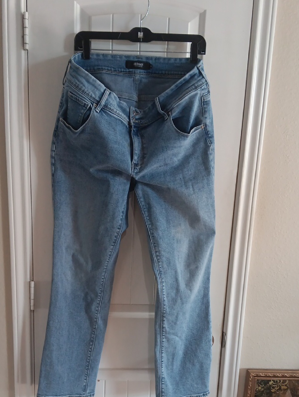 Hudson Jeans Light Wash Straight Leg Signature Flap Pocket Y2K Denim 12